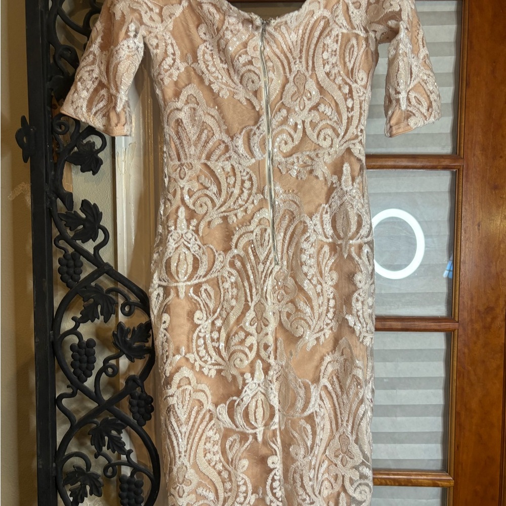 Nordstrom Lace Long Sleeve Dress champagne, color